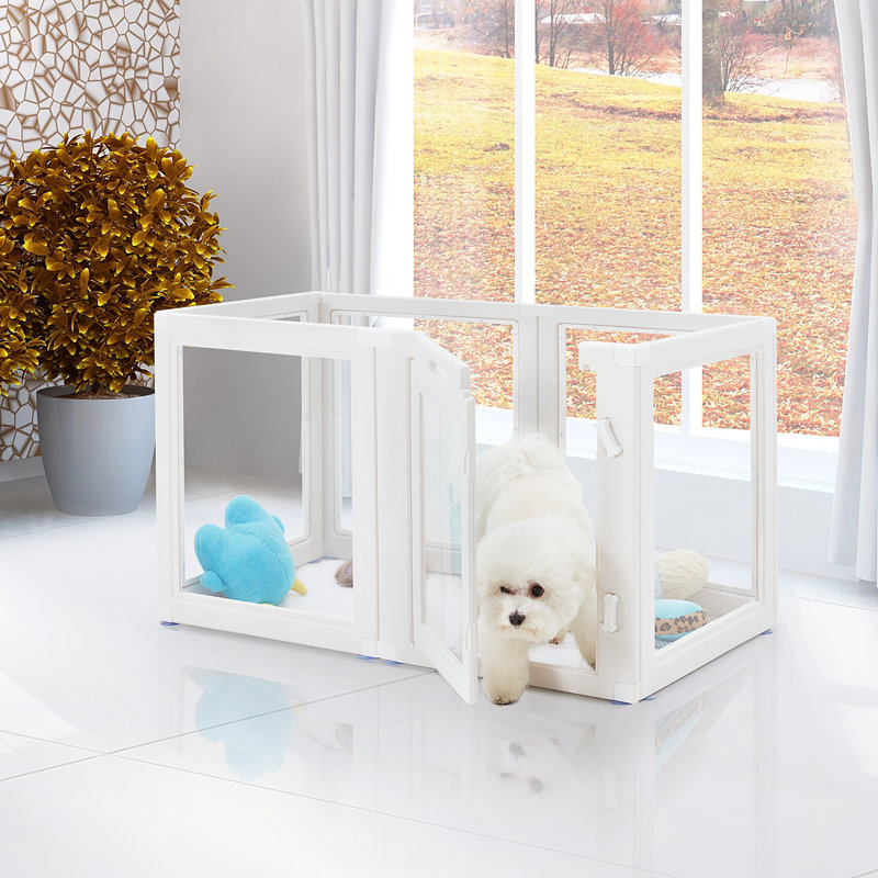 EROMMY 6 panel Pet Pet Pen With Door Clear Puppy Playpen Easy Assembly Dog Playpen Pet Playpen for Cats Dogs Rabbits And Other Small Animals Wayfair